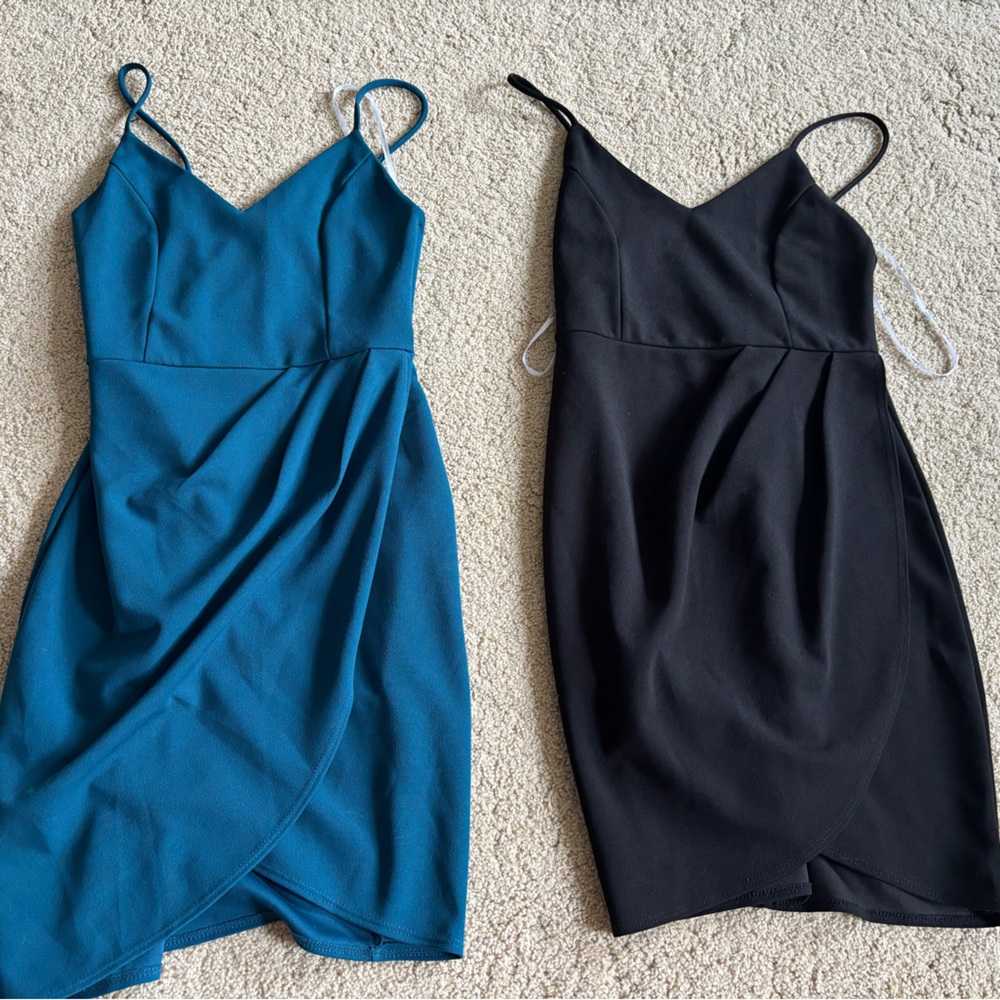 Lulu's Blue and Black Mini Dresses